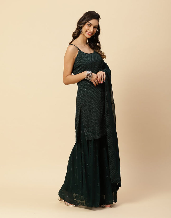 Embroidered Georgette Salwar Kameez Stitched Suit With Dupatta