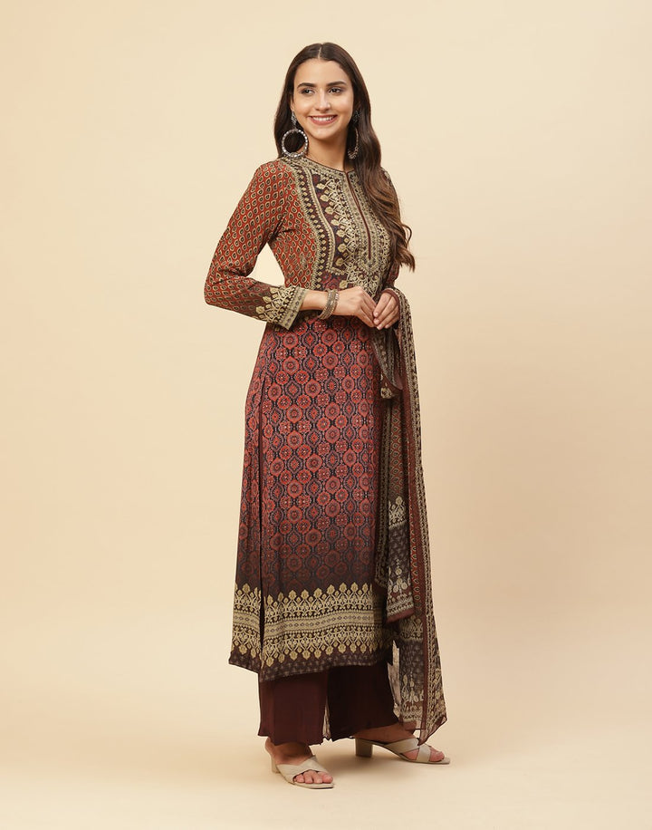 Digital Printed Crepe Salwar Kameez Stitched Suit With Georgette Dupatta