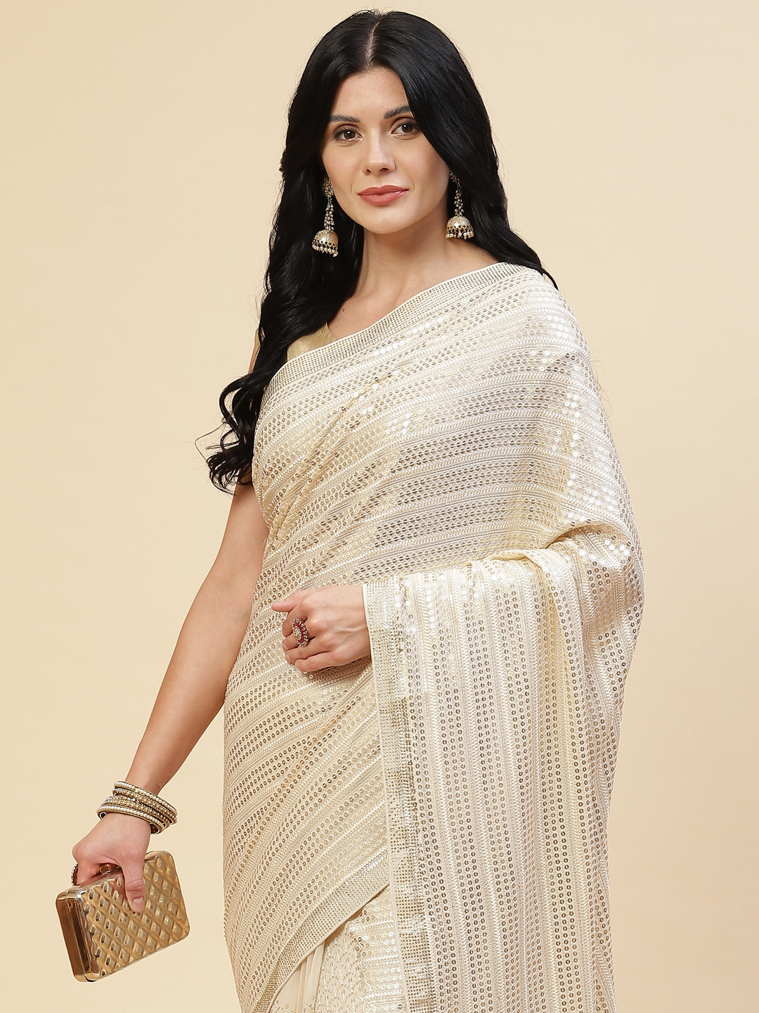 Sequin Embroidered Georgette Saree