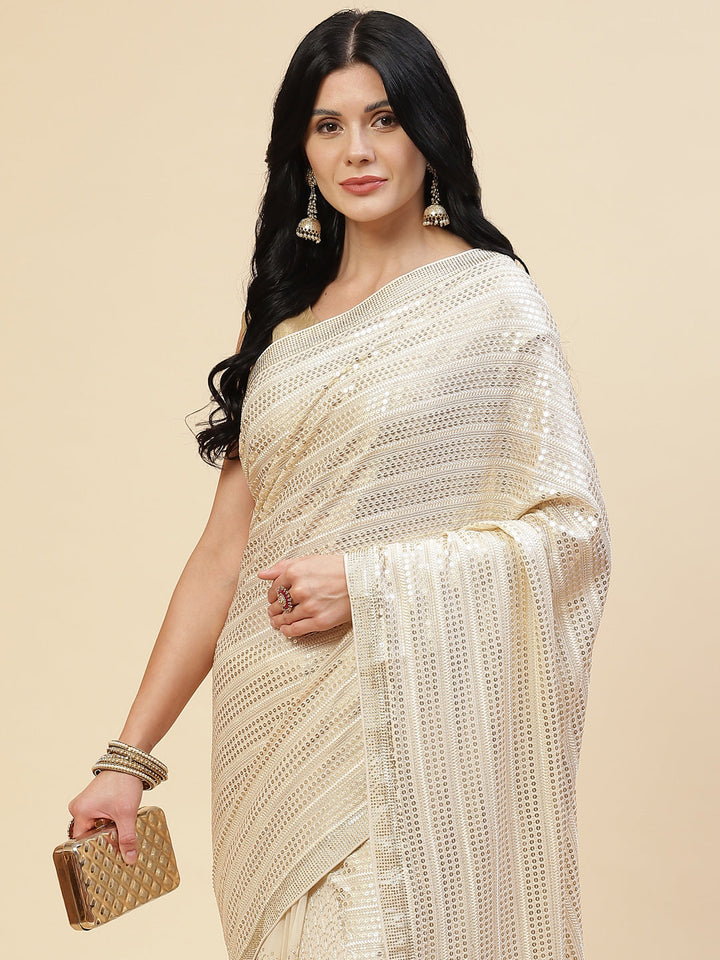 Sequin Embroidered Georgette Saree