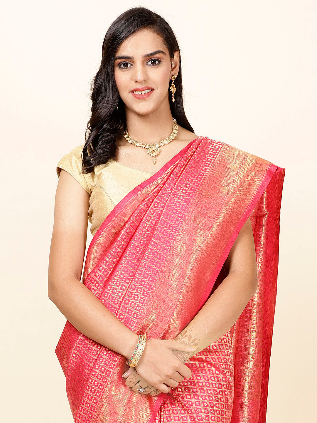 Stone Jaal Woven Handloom Saree