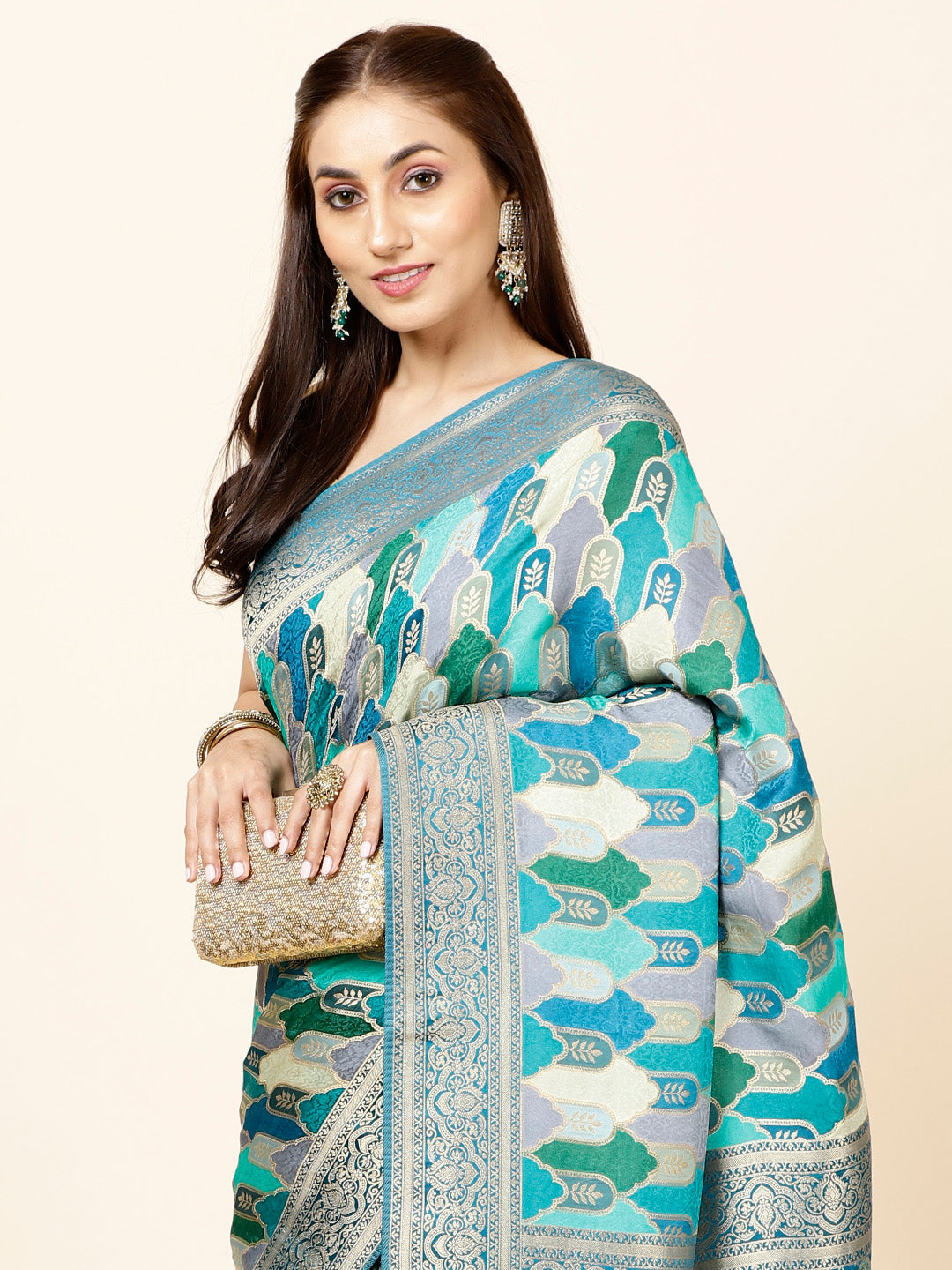 Zari Jaal Woven Satin Saree