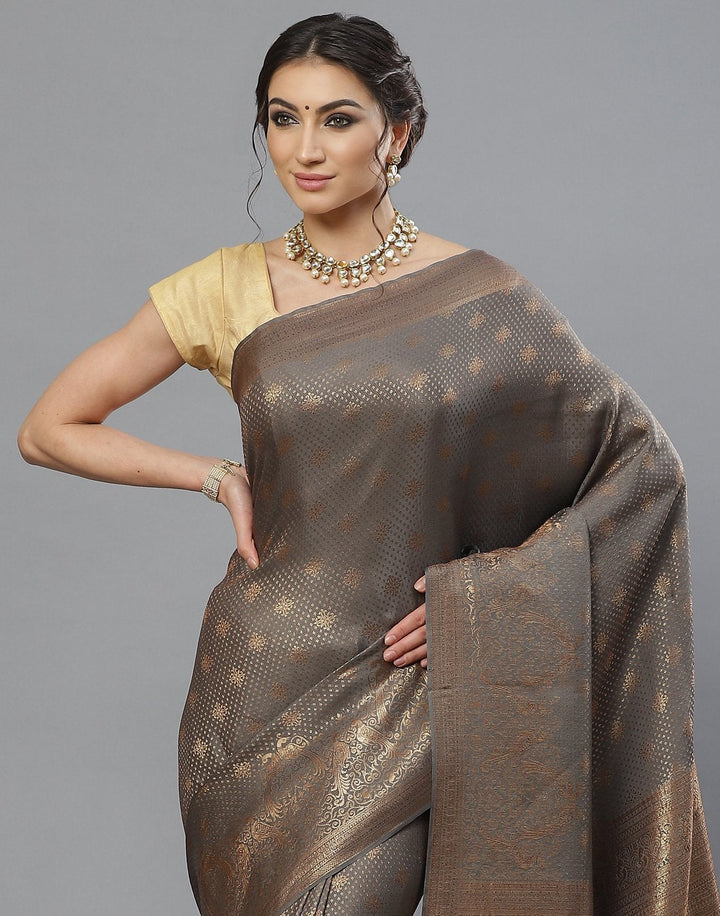 Zari Booti Crepe Saree