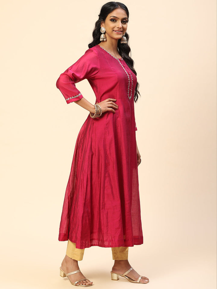 Plain Chanderi Kurta