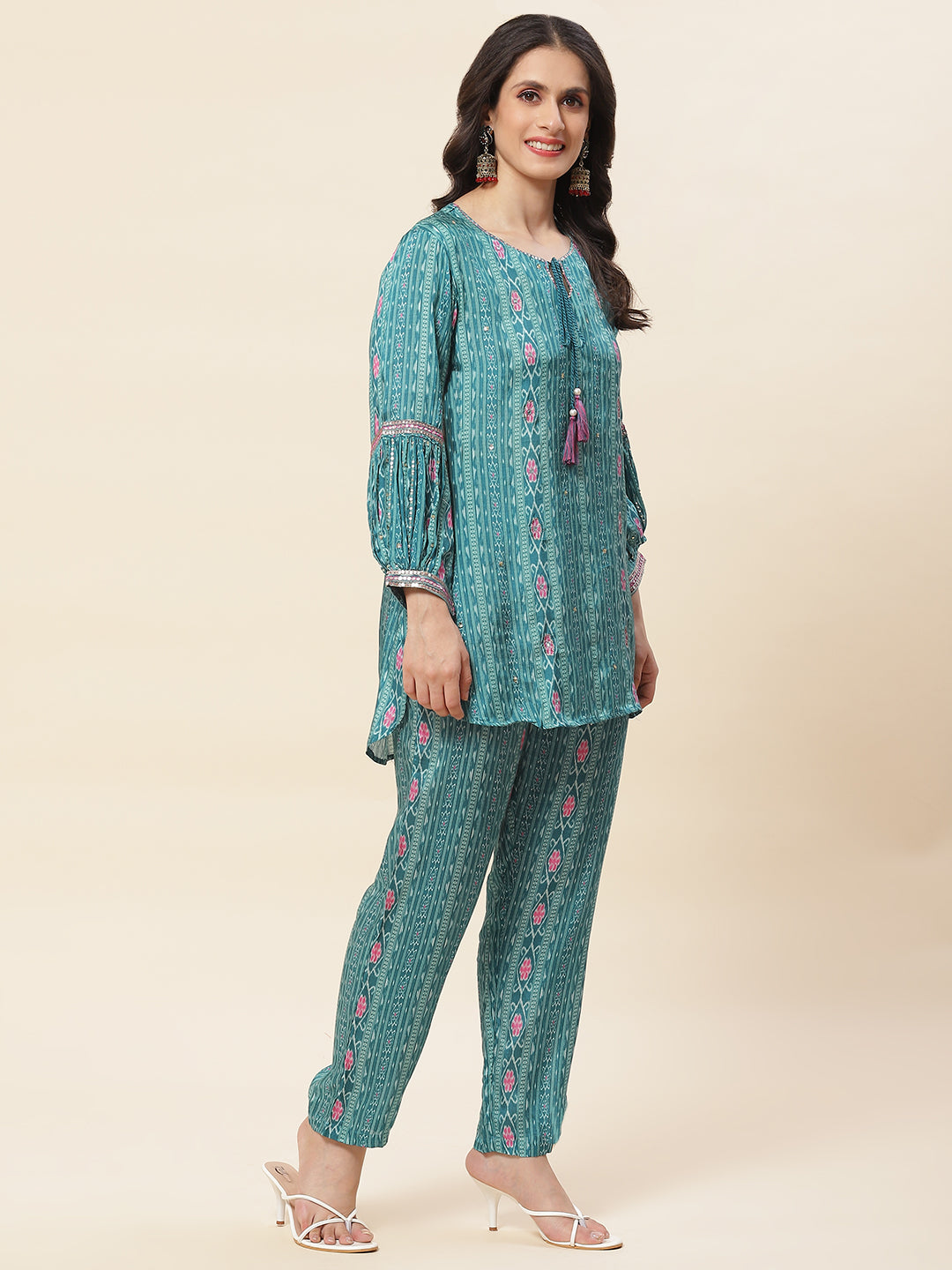Printed Muslin Kurti With Pants