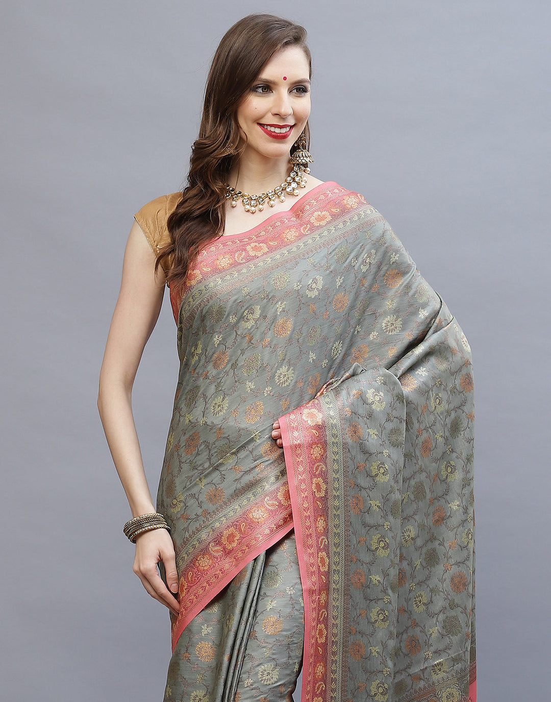 Resham Jaal Tussar Woven Saree