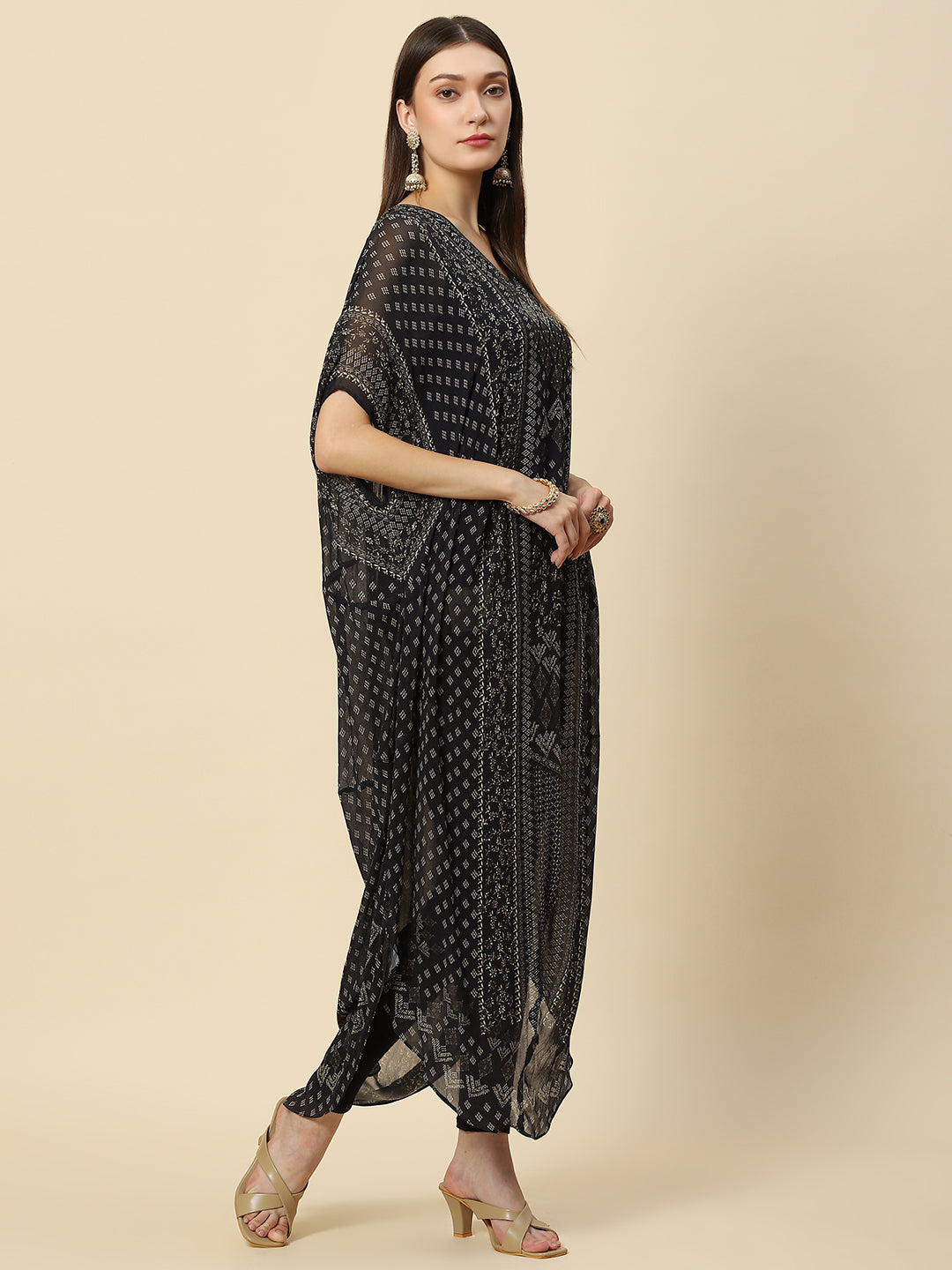 Digital Printed Georgette Kaftan Kurta