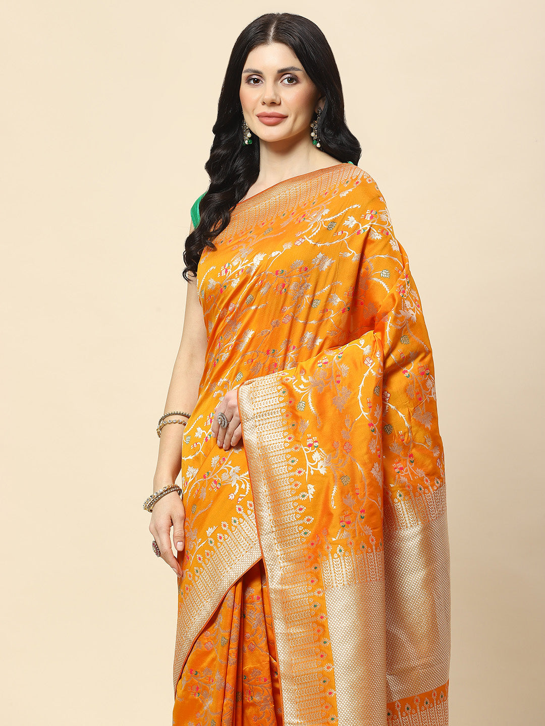 Zari Jaal Woven Art Silk Banarsi Saree