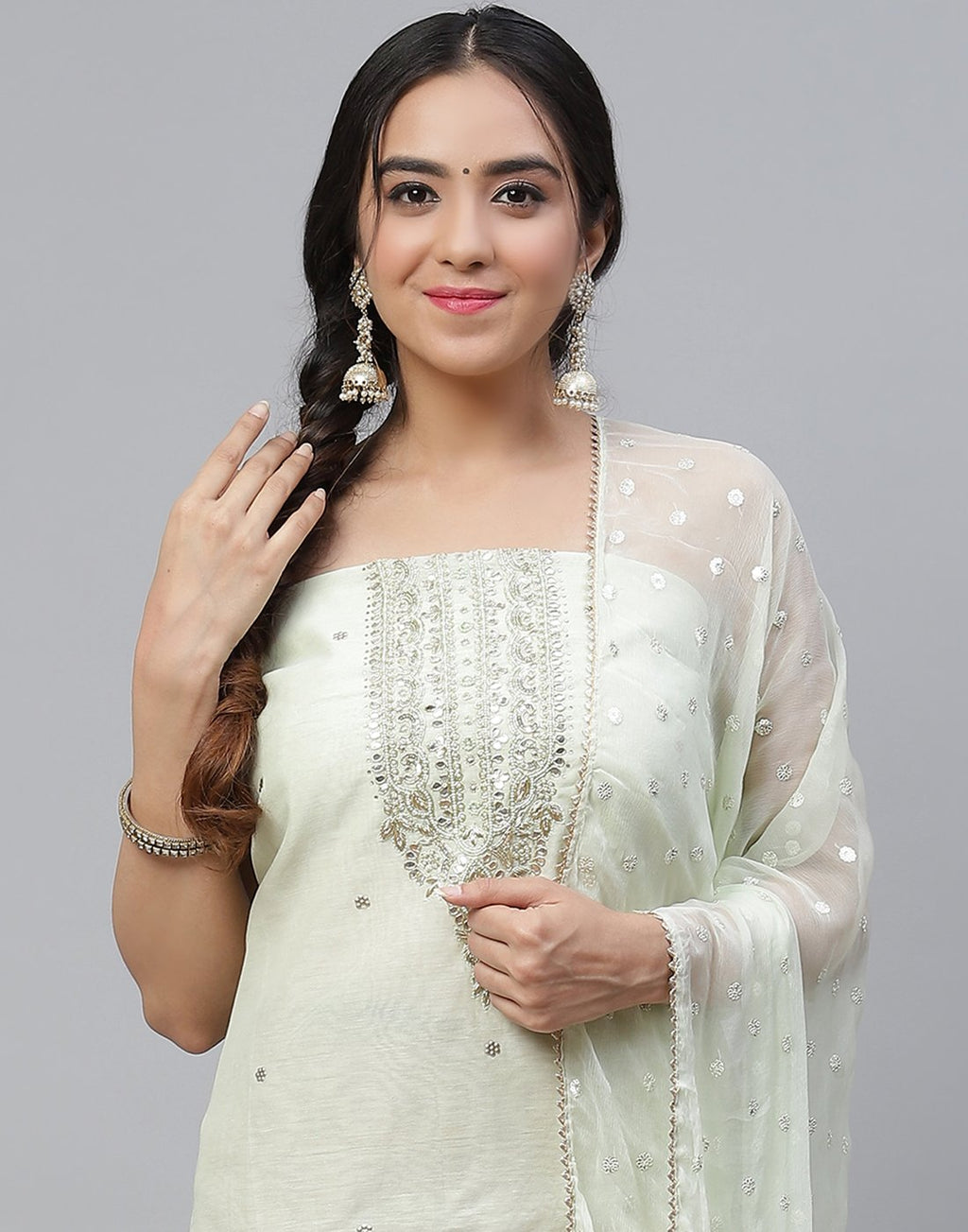 Chanderi Embroidered Suit Piece