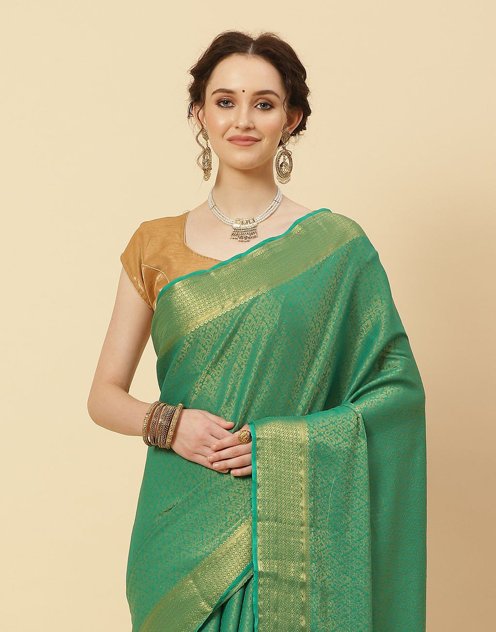 Light Brocade Art Georgette Saree