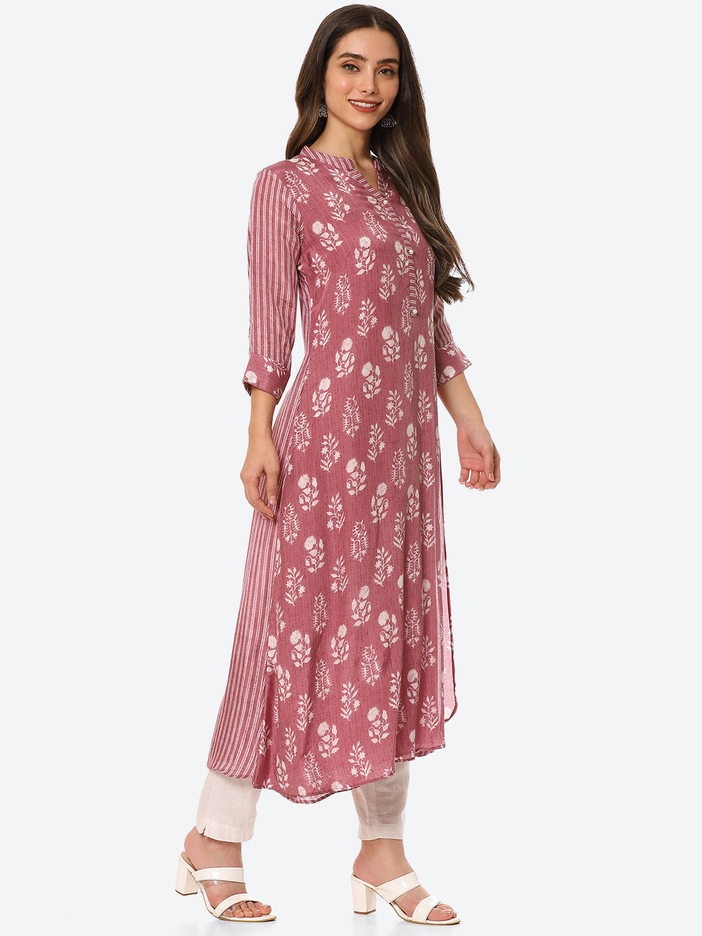 Floral Printed Muslin Kurta