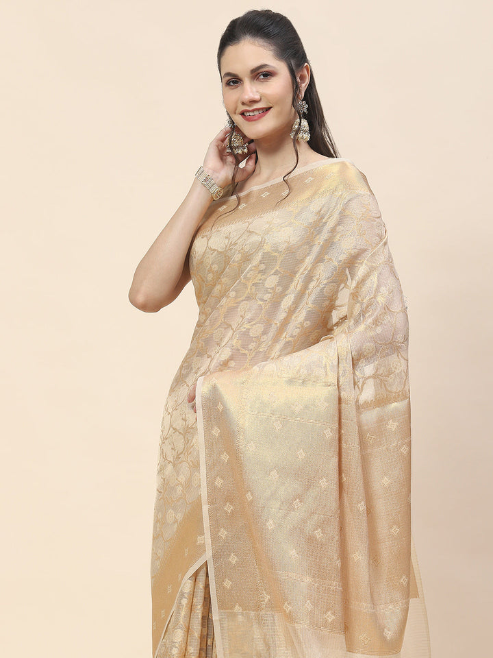 Zari Jaal Woven Cotton Saree