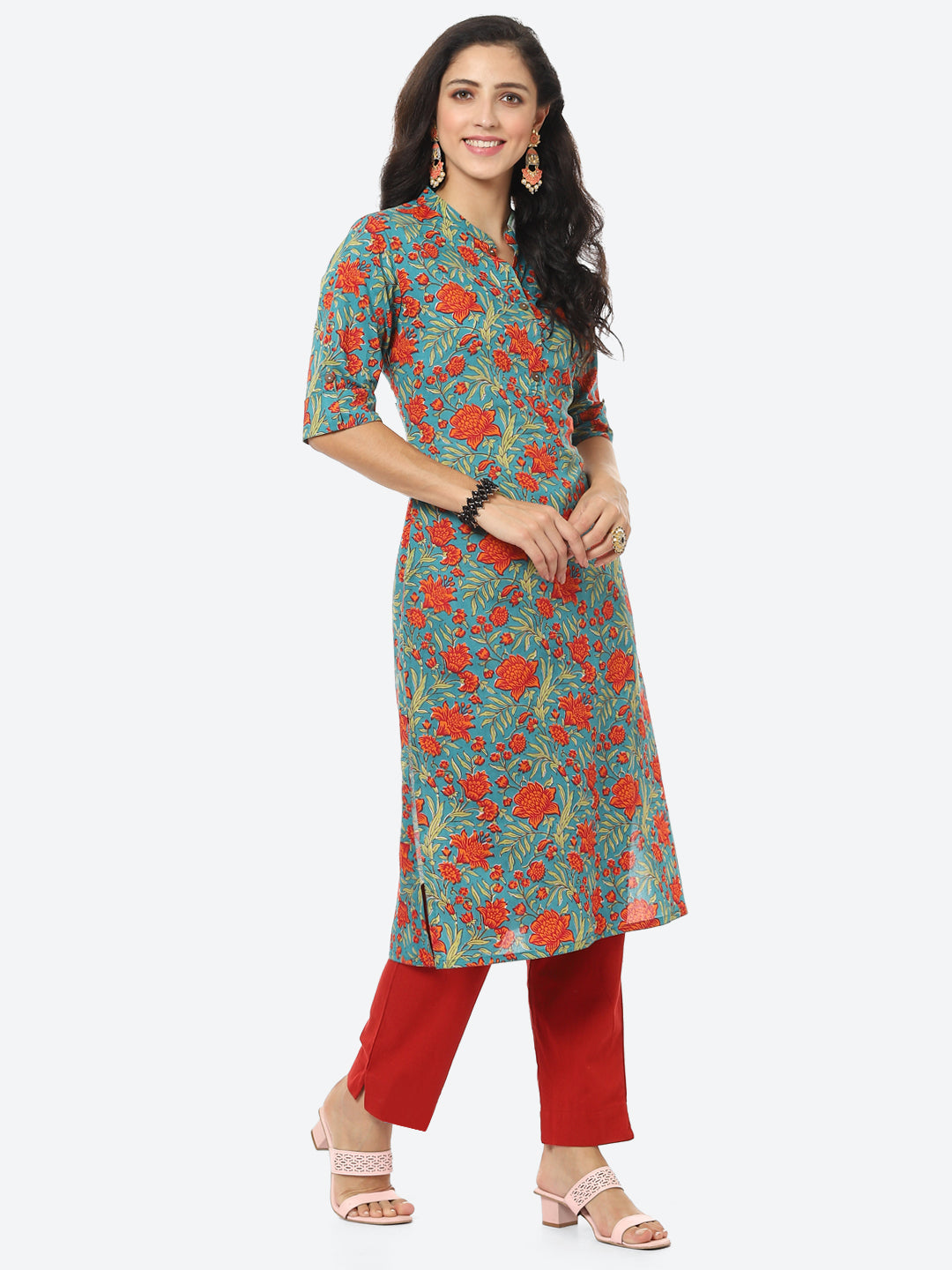 Floral Printed Cotton Kurti