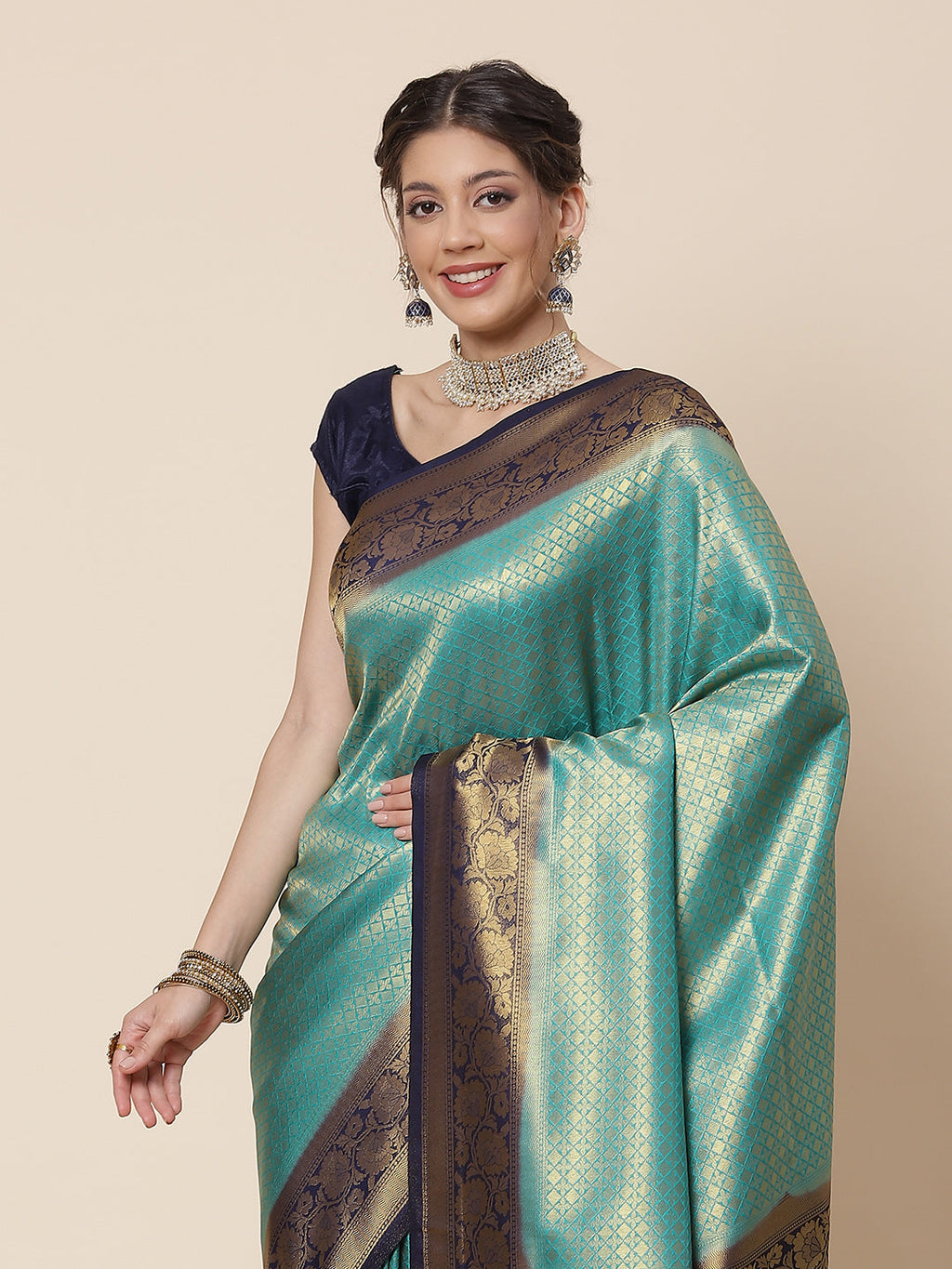 Brocade Zari Jaal Art Handloom Woven Saree