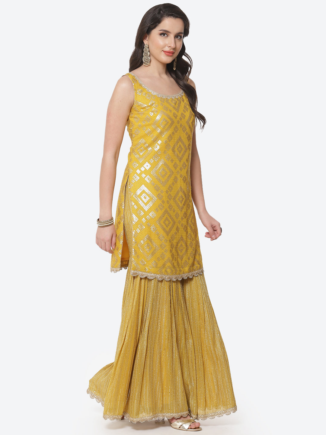 Sequence Work Georgette Stitched Salwar Kameez With Net Dupatta