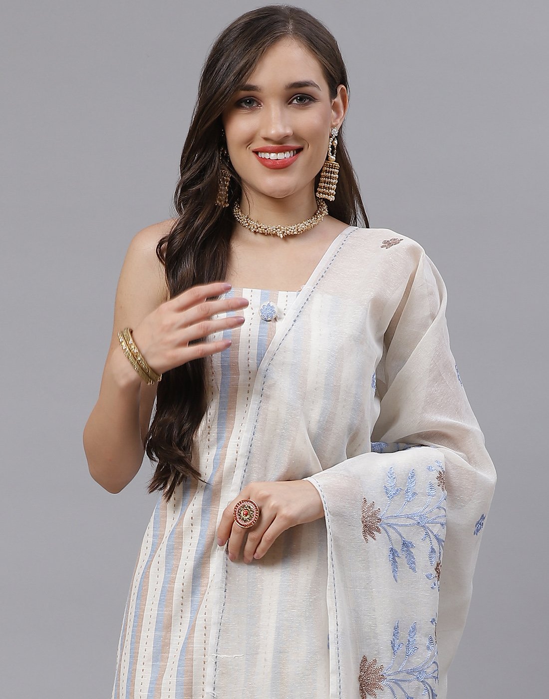 Cotton Embroidered Suit Piece