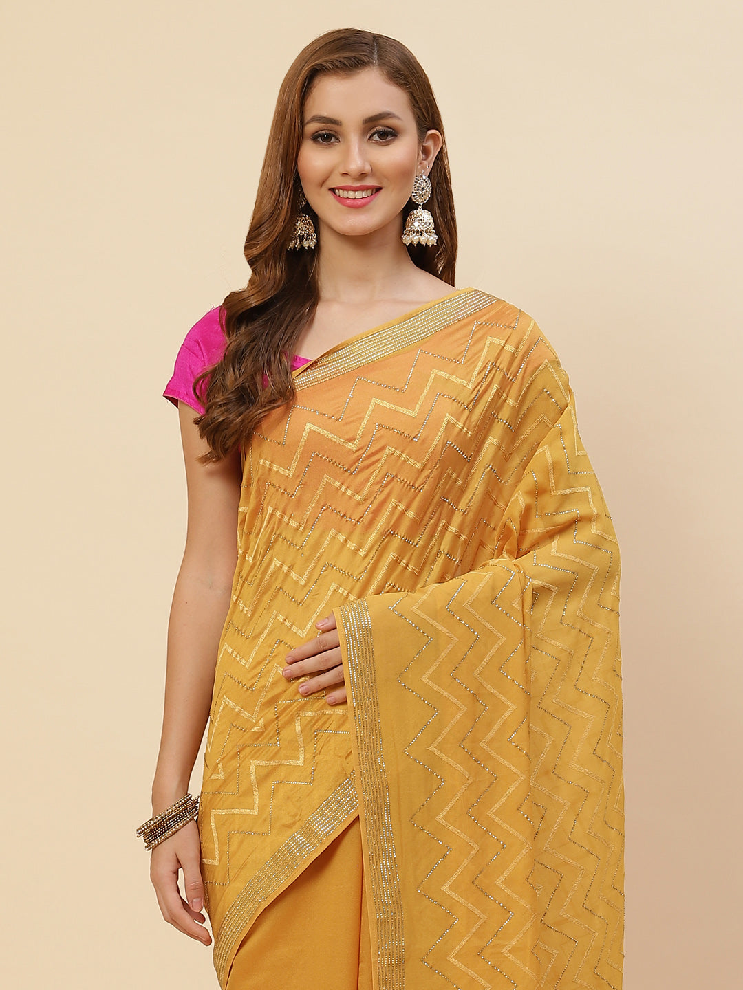Swarovski Jaal Embroidered Georgette Saree