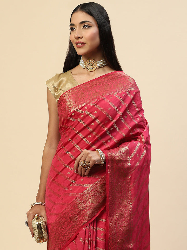 Zari Jaal Handloom Woven Saree
