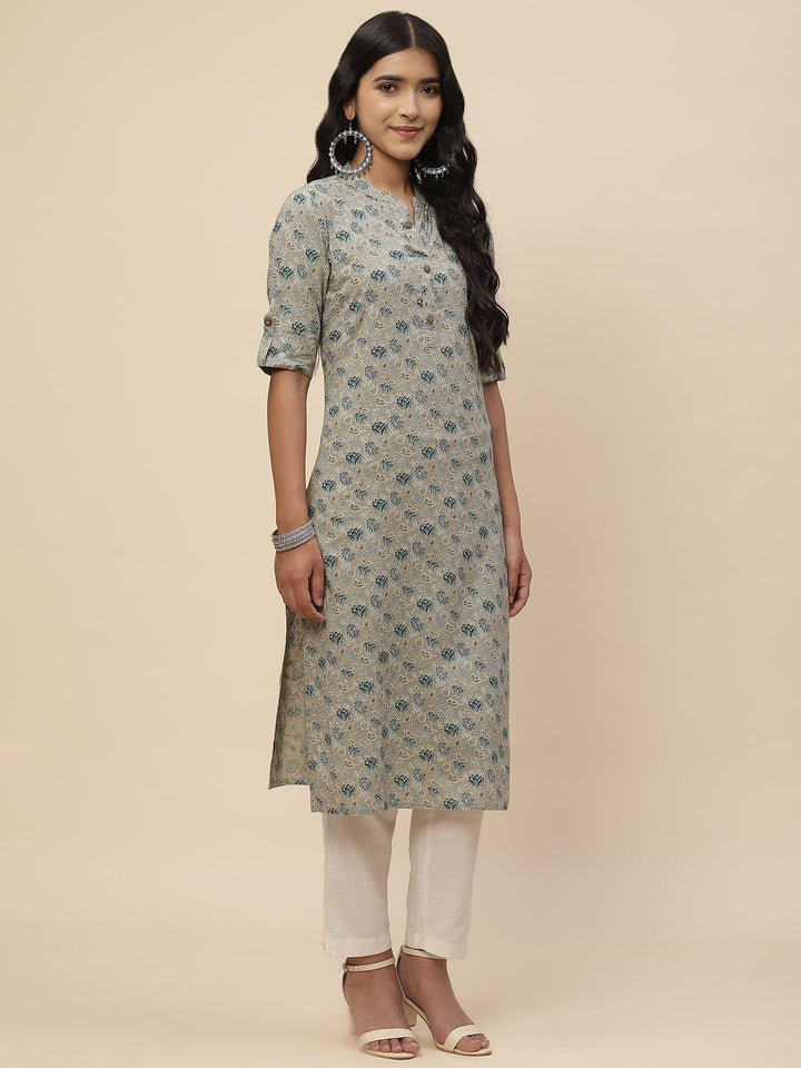 Floral Printed Cotton Kurta