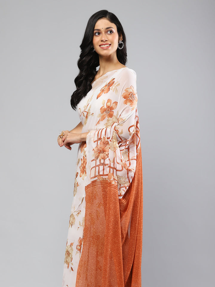 Digital Printed Georgette Saree