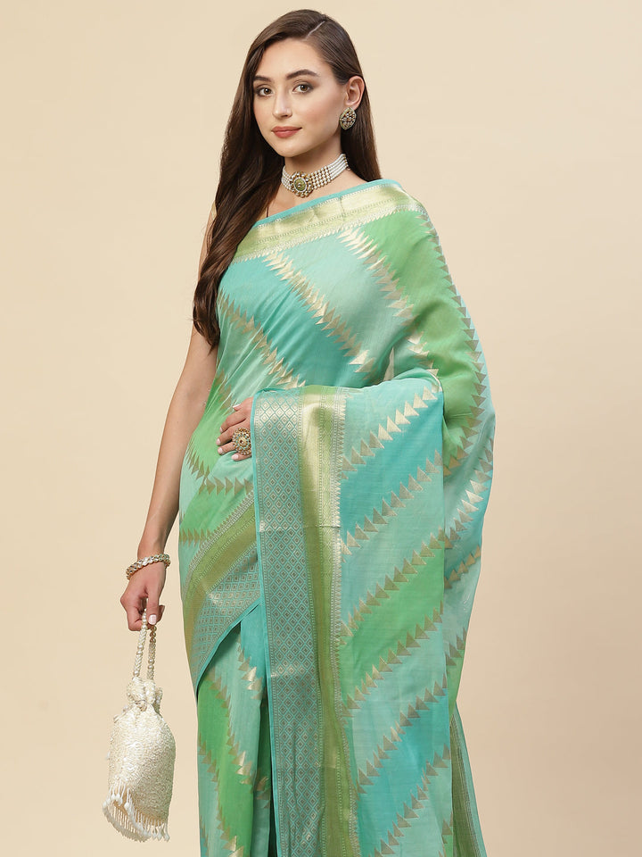 Zari Booti Cotton Woven Saree
