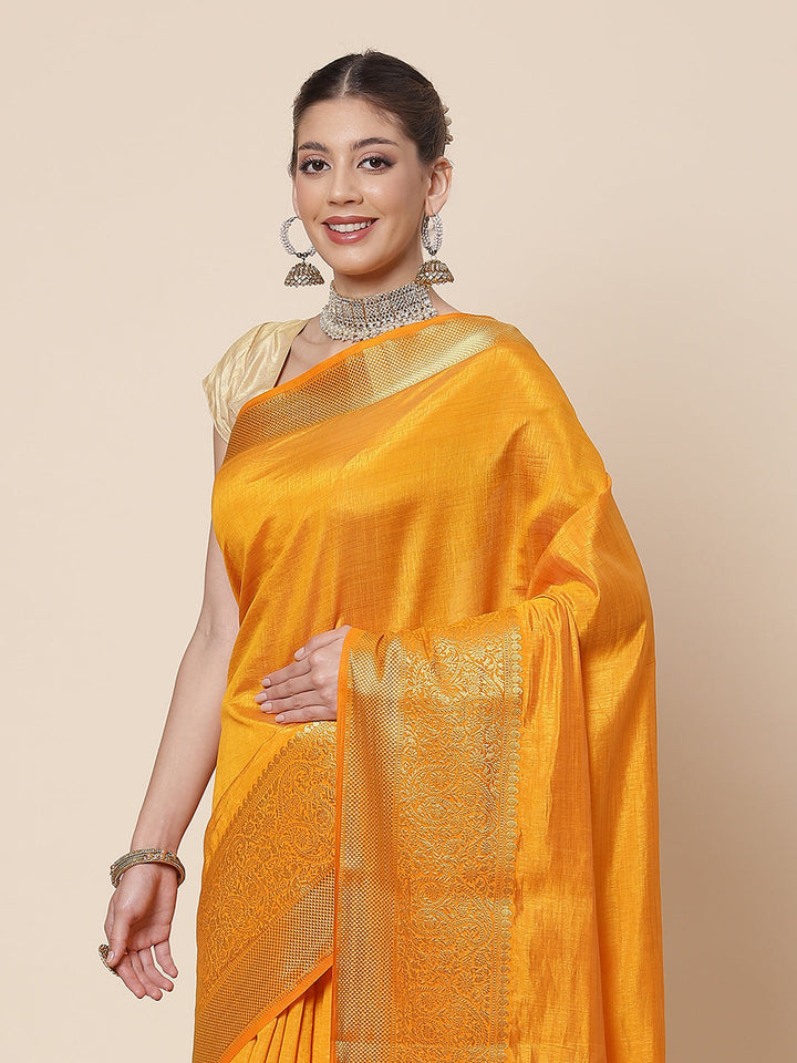 Zari Border Woven Art Handloom Saree