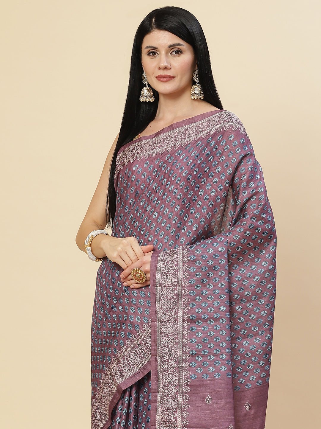 Digital Printed Tussar Saree