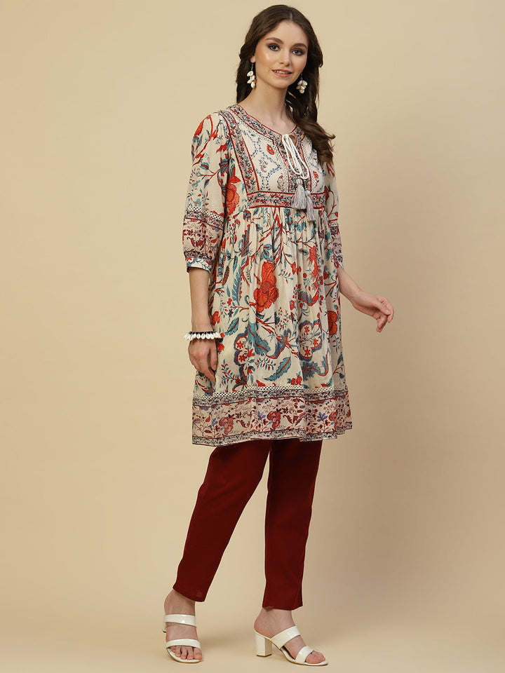 Floral Printed Cotton Kurta