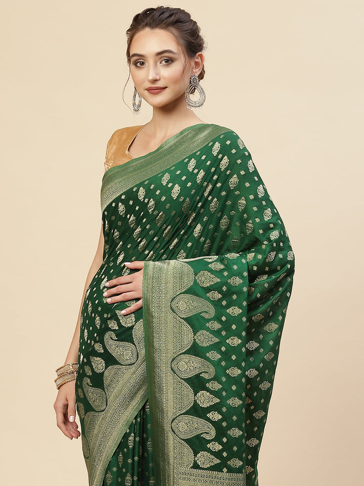 Zari Border Booti Georgette Saree