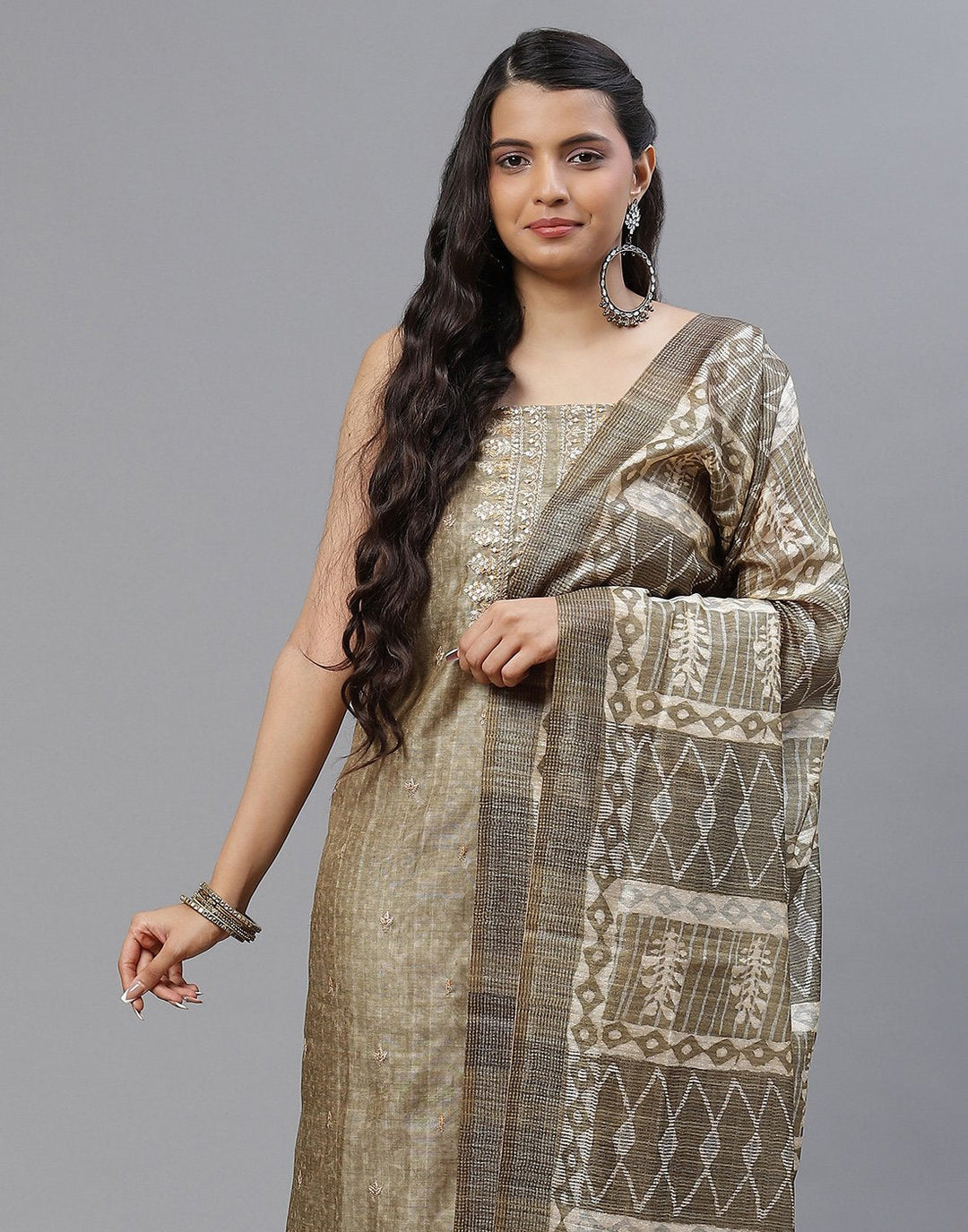Chanderi Embroidered Suit piece