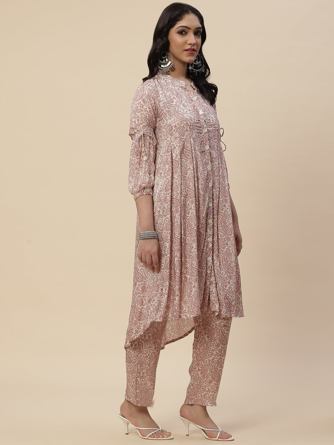 Printed Muslin Kurta With Printed Pants