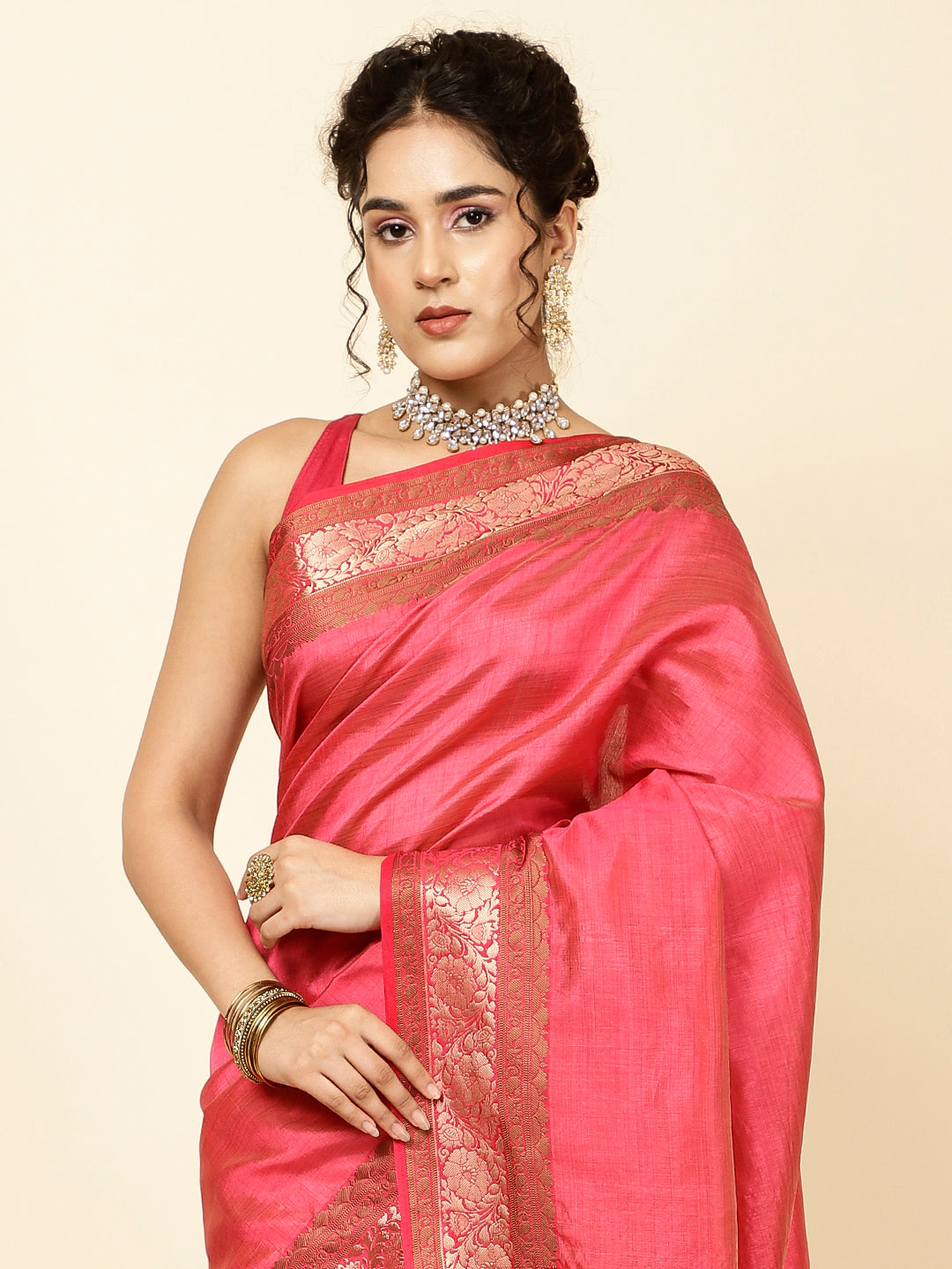 Zari Border Woven Handloom Saree