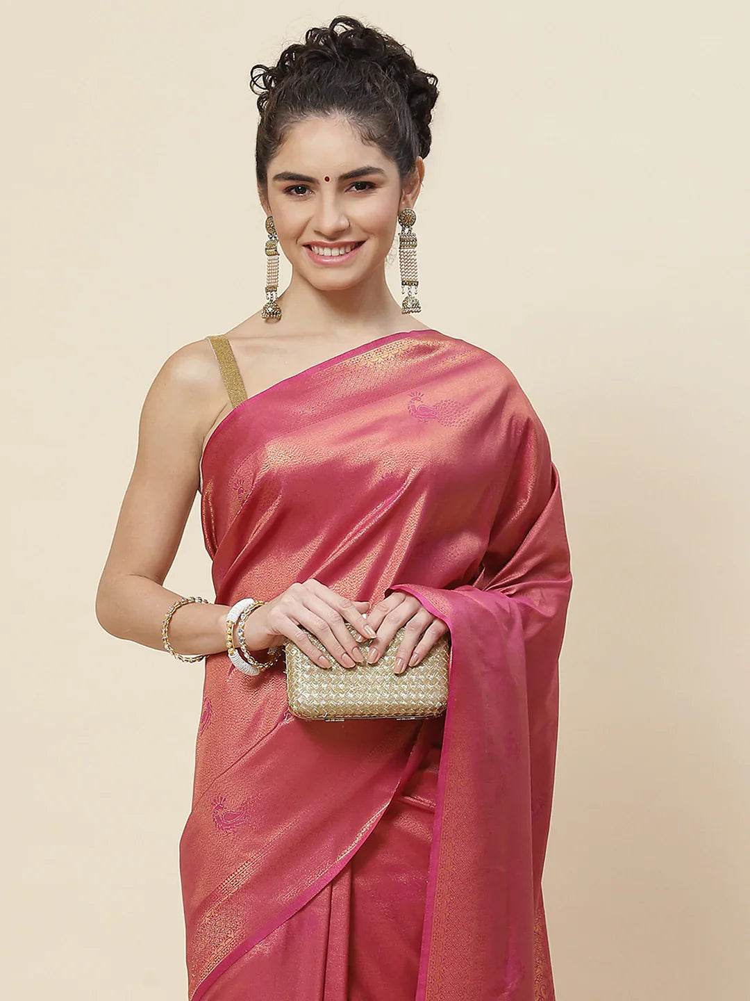 Zari Jaal Handloom Woven Saree