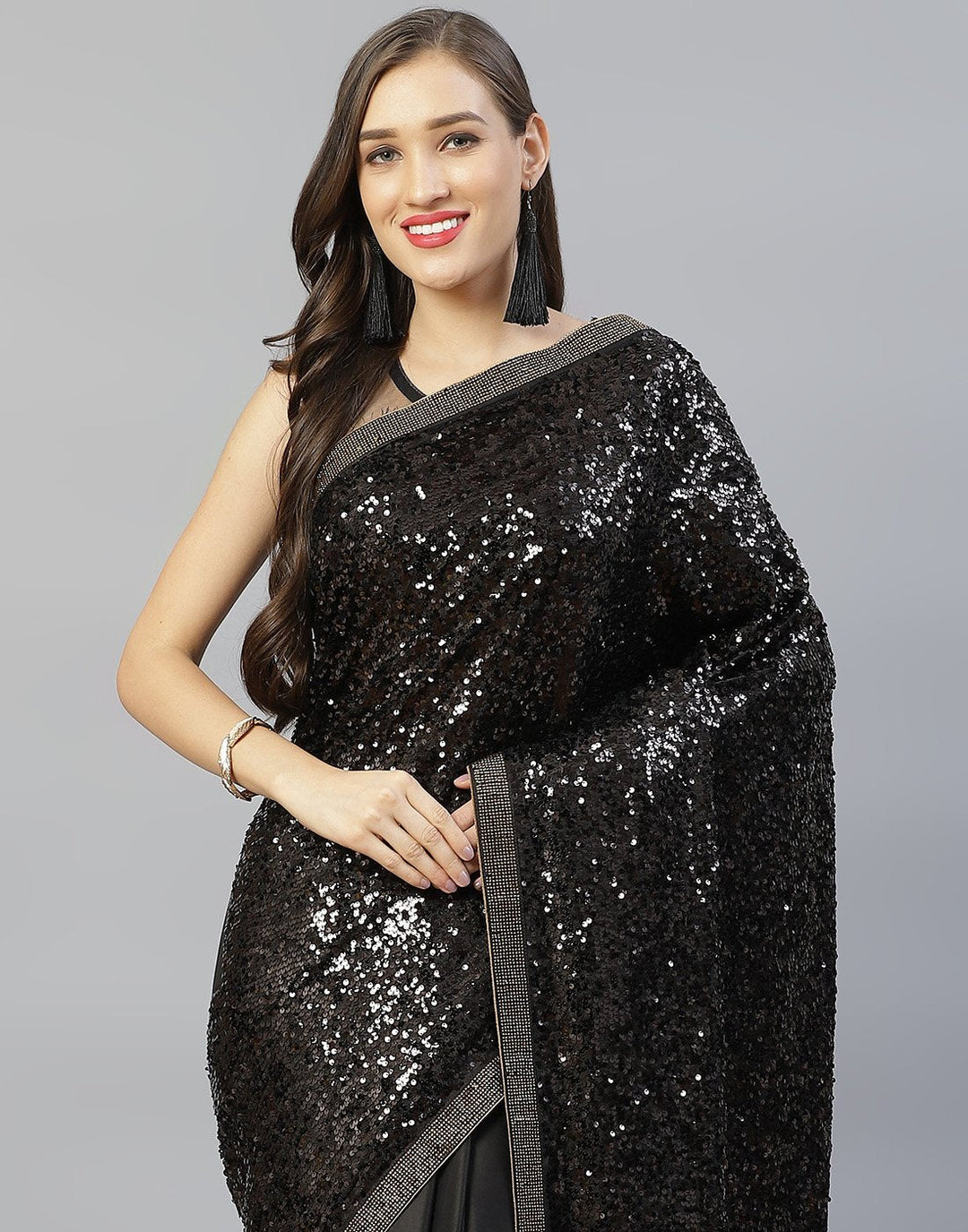 Satin Silk Embroidery Saree