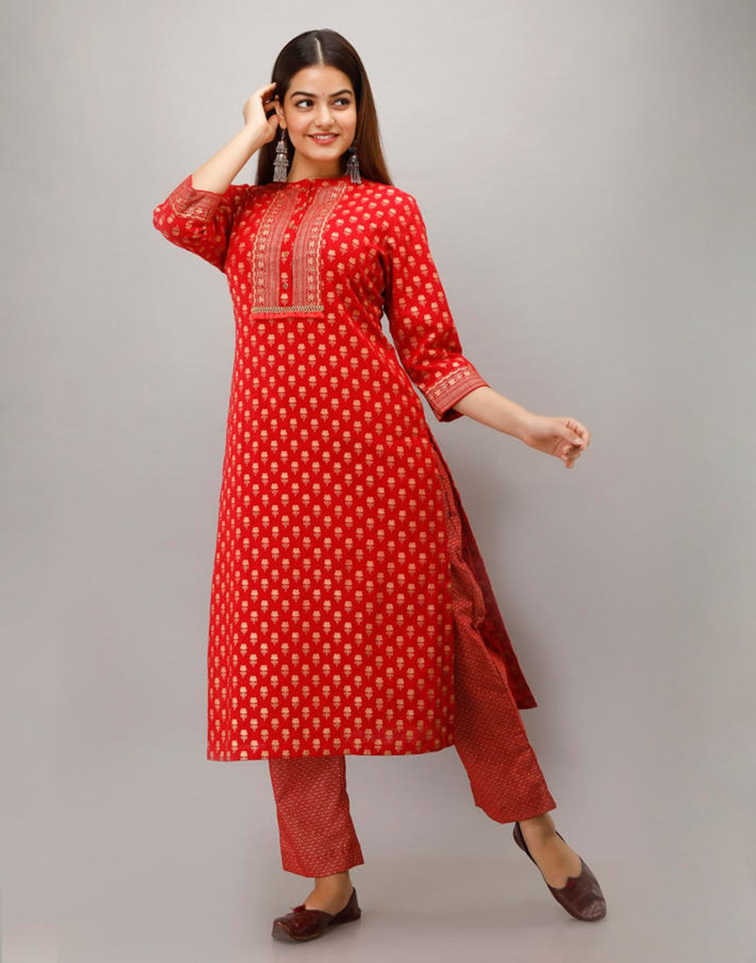 Printed Cotton Kurti With Pant