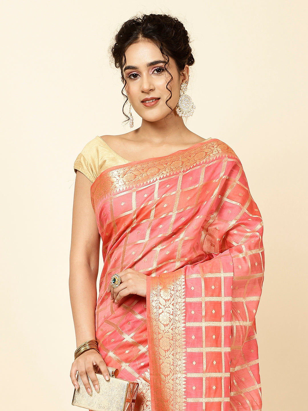 Zari Jaal Woven Cotton Saree