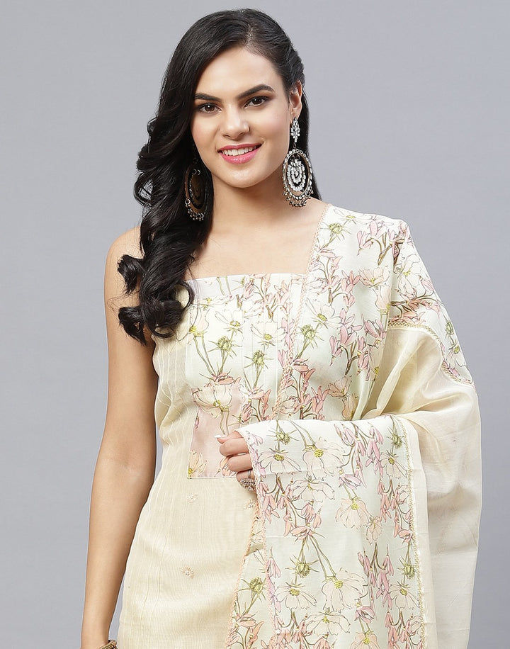 Chanderi Embroidered Suit Piece