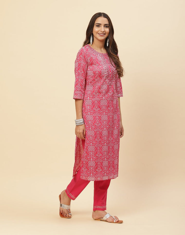 Embroidered Cotton Kurti With Pant