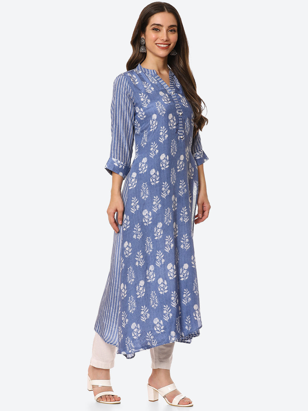 Floral Printed Muslin Kurta