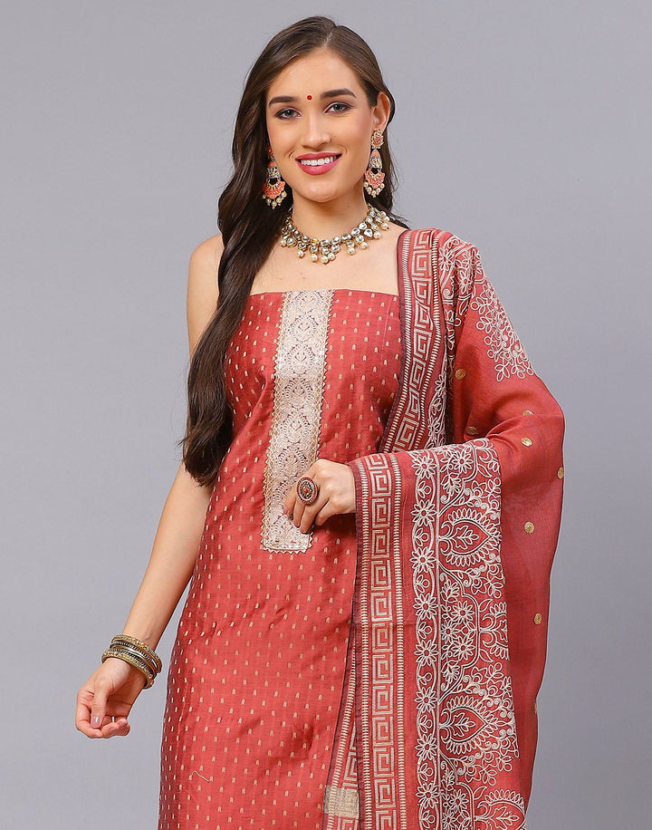 Chanderi Embroidered Suit Piece