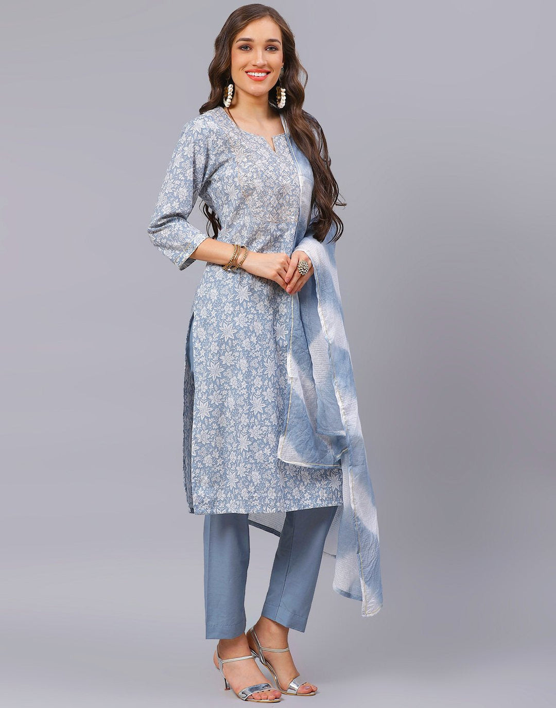Straight Cotton Printed Salwar Kameez Stitched Suit
