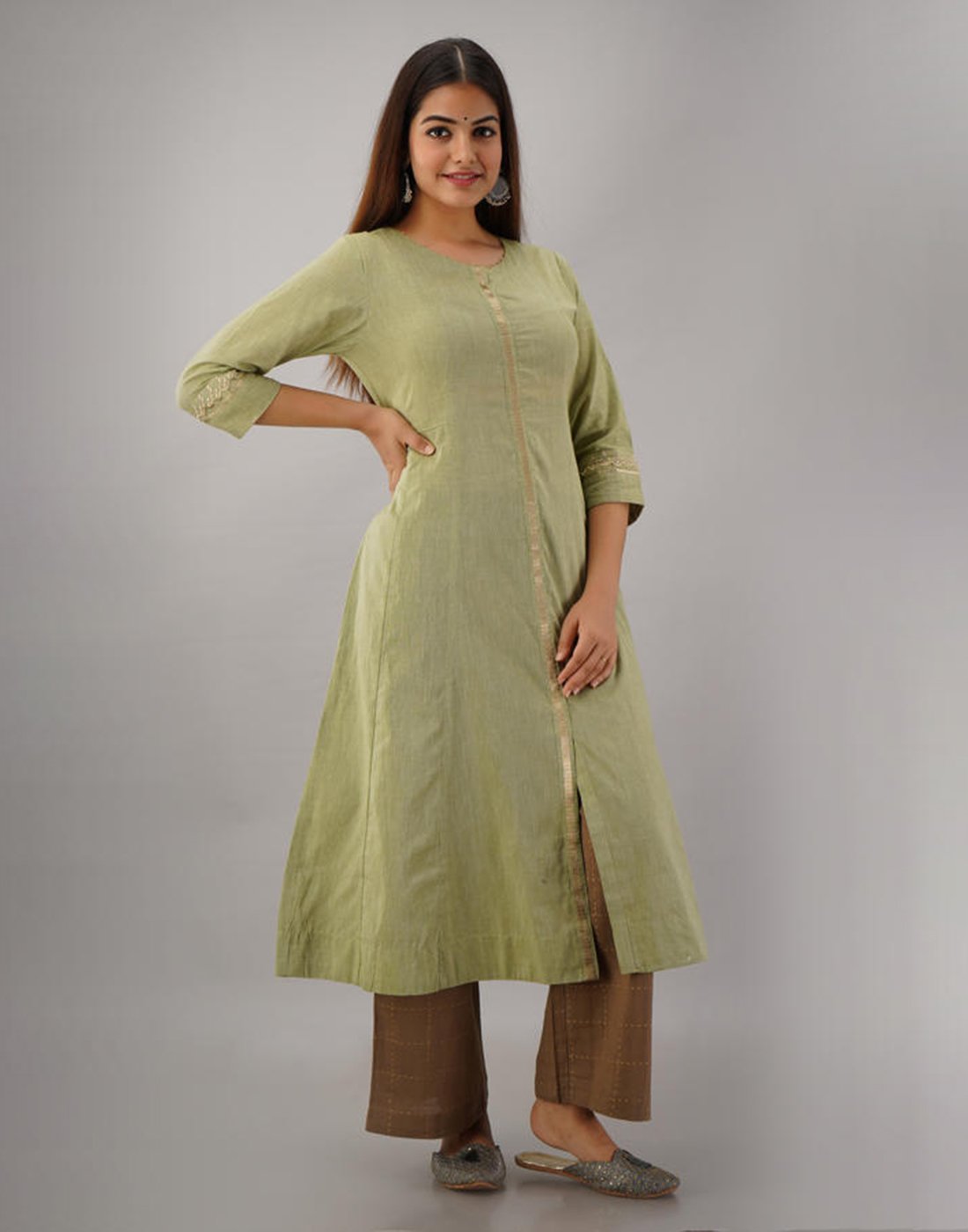 Printed Cotton Anarkali Kurti With Pant
