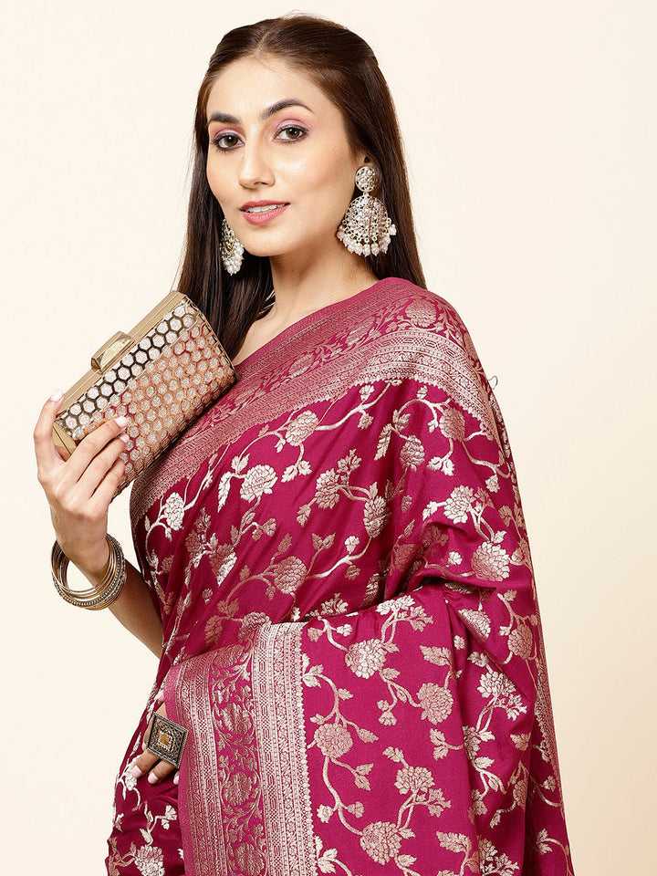 Zari Jaal Plain Georgette Saree