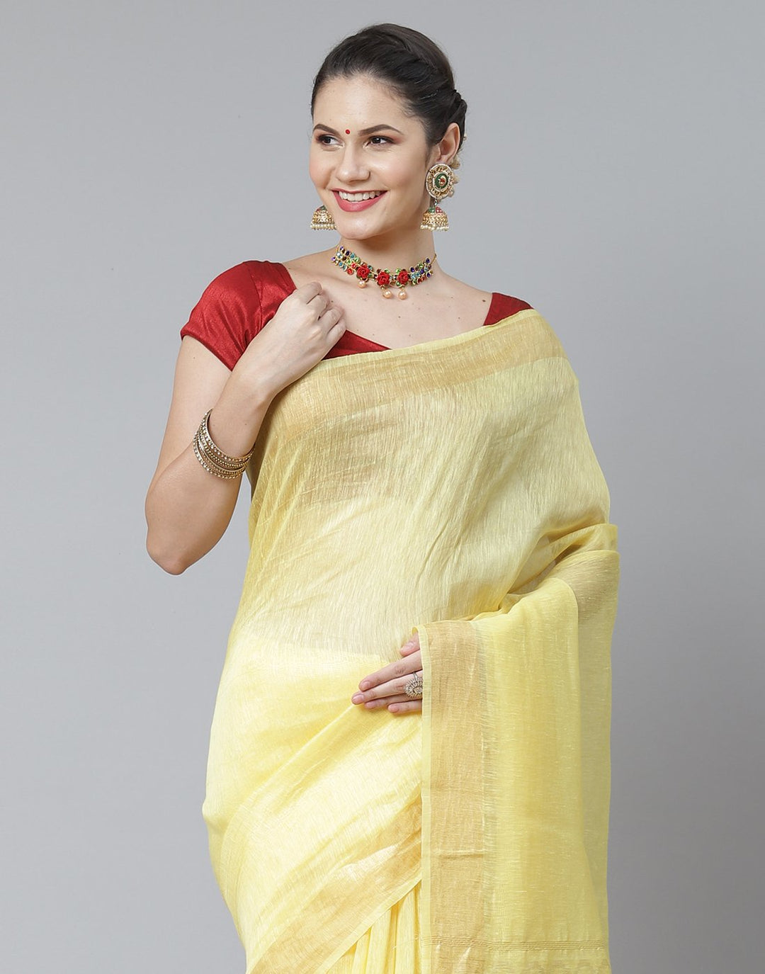 Cotton Linen Saree