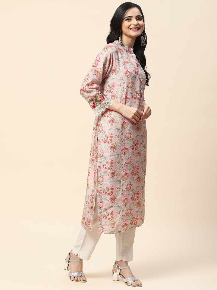 Floral Printed Cotton Kurta