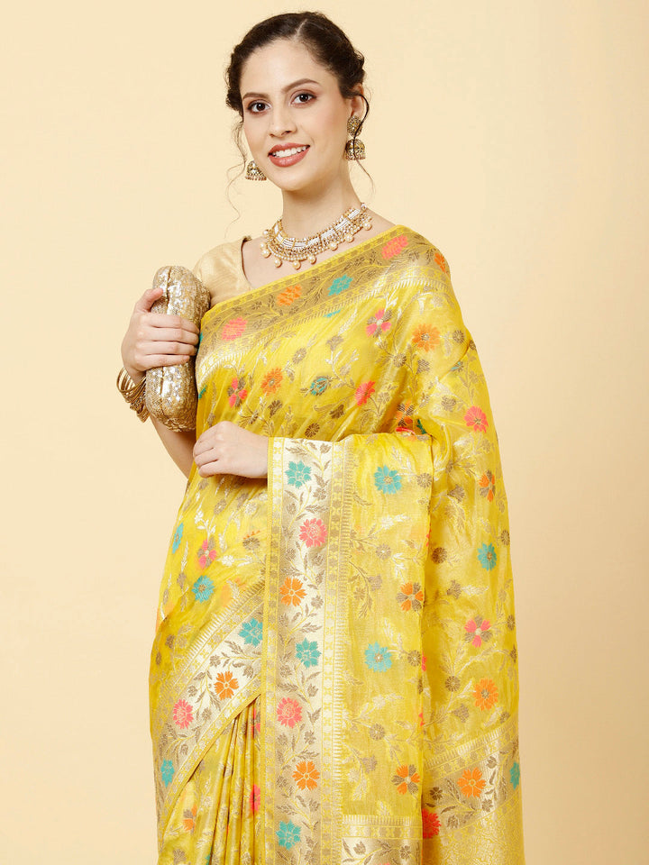 Zari Jaal Woven Organza Saree