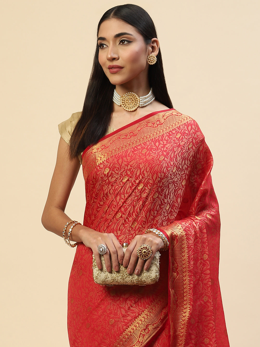 Resham Zari Border Handloom Saree