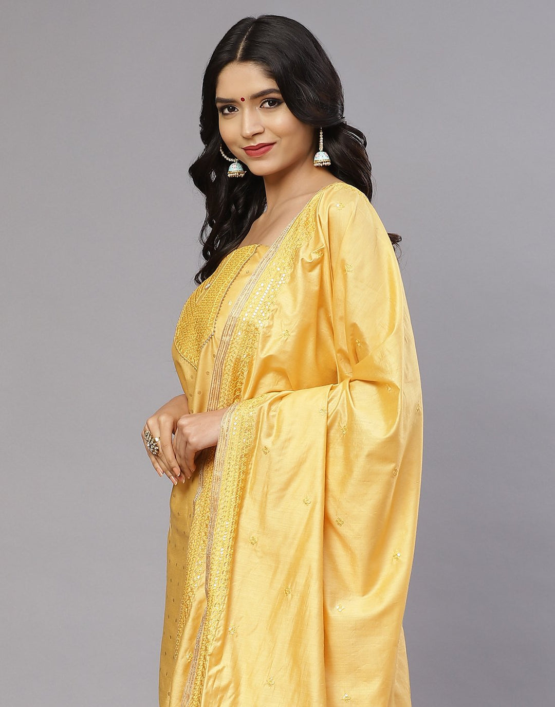 Chanderi Embroidered Suit Piece