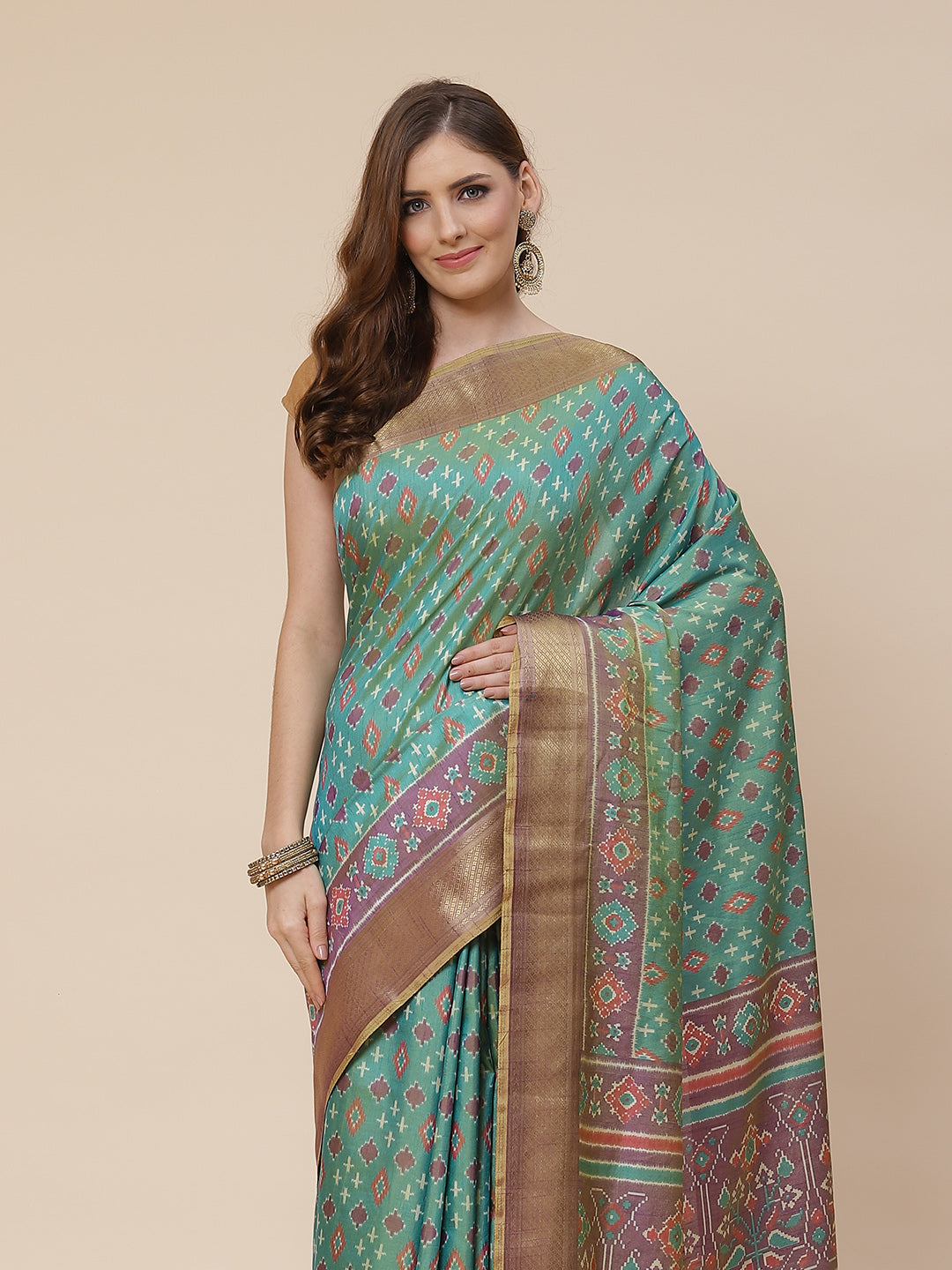 Patola Art Handloom Printed Saree