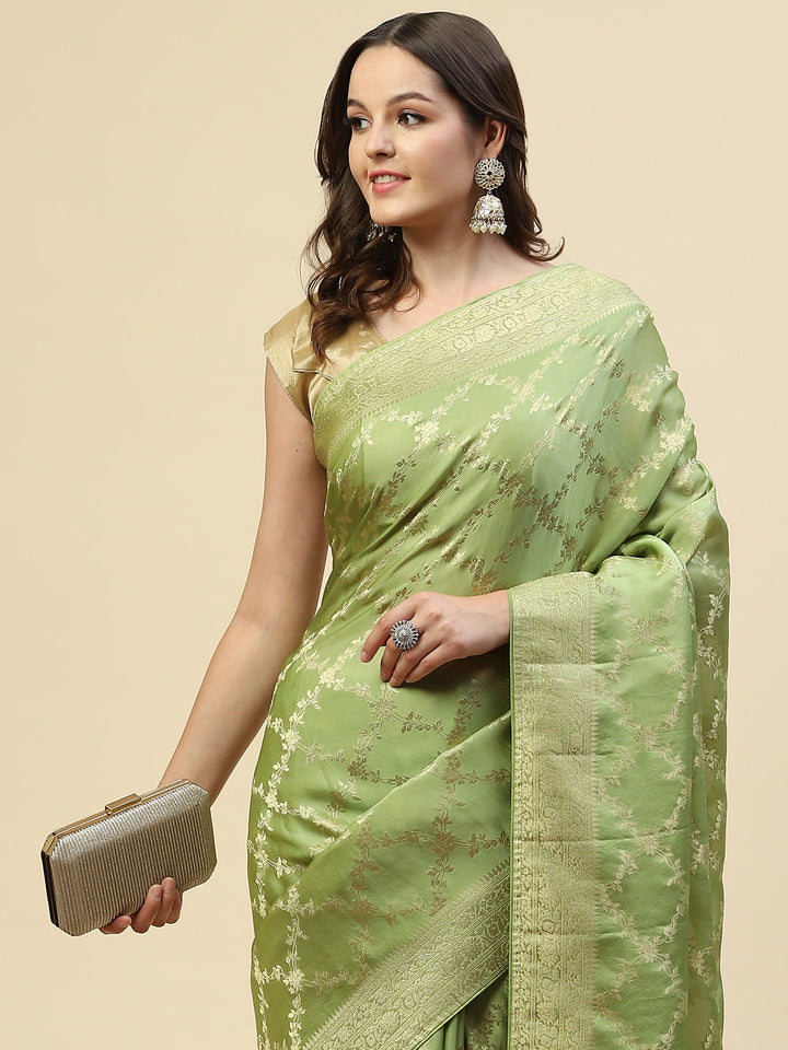 Zari Jaal Banarasi Woven Saree